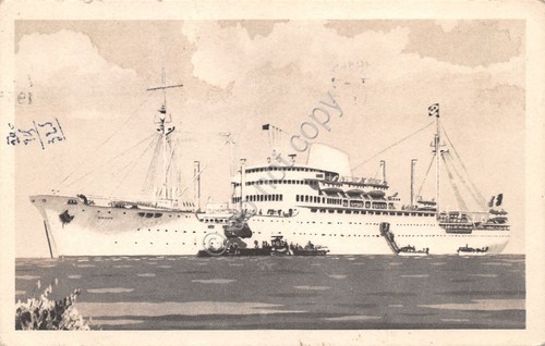 Cartolina Nave Paquebot Viet Nam Cambodge Laos Messageries Maritimes 1955