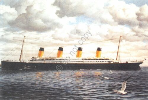 Cartolina Nave RMS Titanic White Star Line laterale