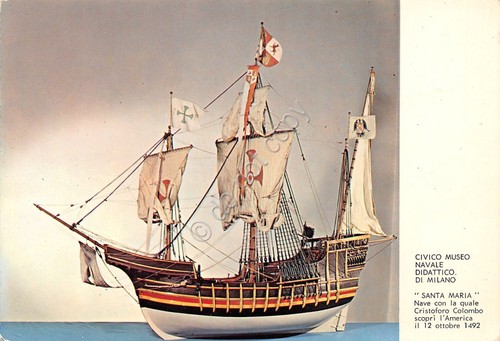 Cartolina Nave Santa Maria Museo Navale Milano