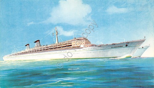 Cartolina Nave T/n Raffaello Italia Soc Navigazione