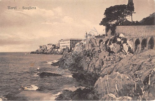 Cartolina Nervi scogliera