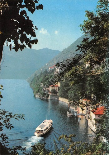 Cartolina Nesso Lago di Como panorama dall'alto motonave 1967