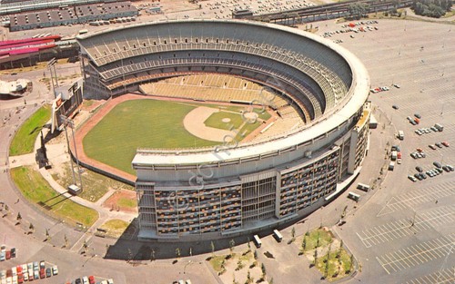 Cartolina New York Shea Stadium aerial view 1973