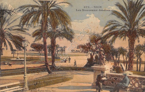 Cartolina Nice les noveaux jardin illustree 1912