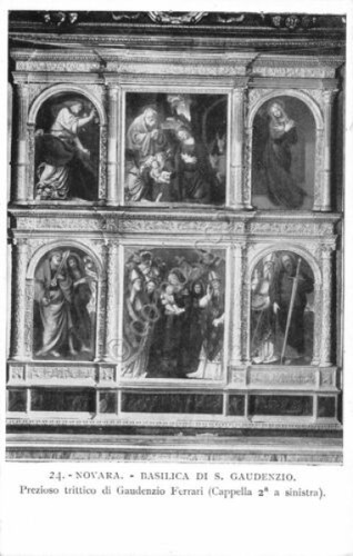 Cartolina Novara Basilica San Gaudenzio Trittico II centenario Traslazione