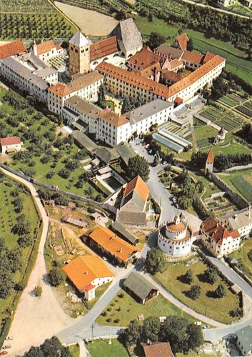 Cartolina Novercella Bressanone Convento Canonici Regolari panorama aereo 1971