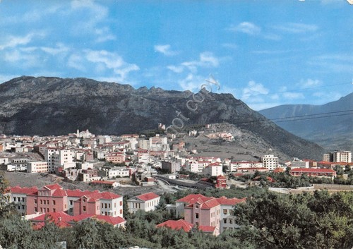 Cartolina Nuoro panorama e case