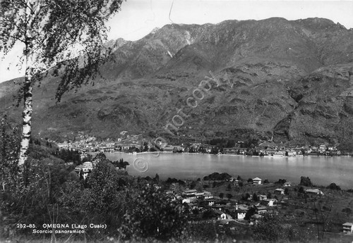 Cartolina Omegna Lago Cusio panorama parziale 1949