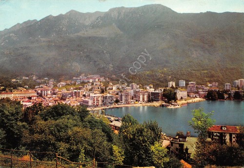 Cartolina Omegna panorama paese dall'alto 1971