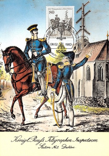 Cartolina Optische Telegraphen Linie Berlin Koblenz timbro filatelico 1983