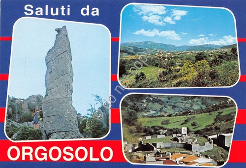 Cartolina Orgosolo saluti da vedutine (Altre tematiche)