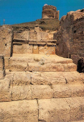Cartolina Oristano Tharros scalinata e altare