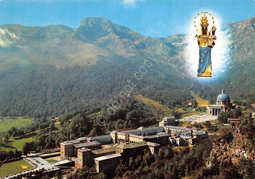 Cartolina Oropa Santuario panorama generale