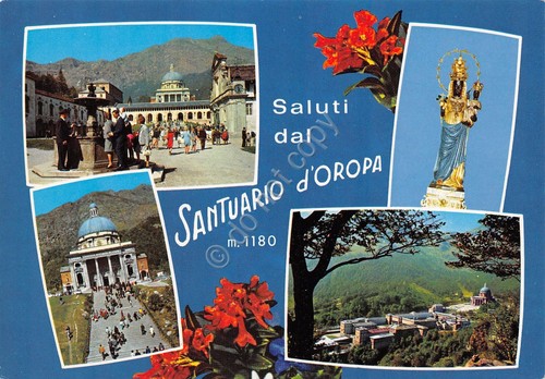 Cartolina Oropa Santuario vedute (Biella)