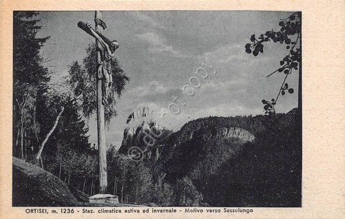 Cartolina Ortisei Crocefisso 1939