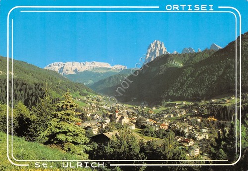 Cartolina Ortisei panorama paese 1995