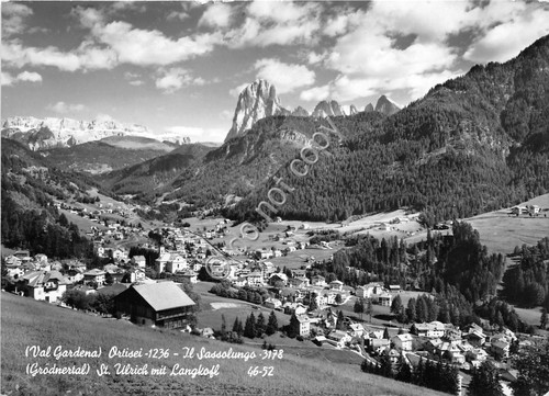 Cartolina Ortisei Sassolungo Panorama Foto Ghedina 1966