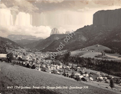 Cartolina Ortisei Val Gardena Gruppo Sella Sassolungo panorama 1956 Foto …