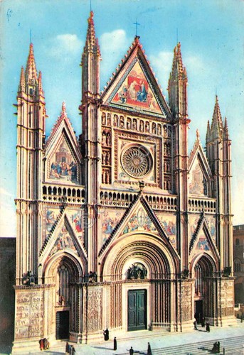 Cartolina Orvieto Duomo con Segnatasse 1962 grinza