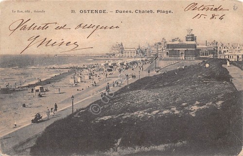 Cartolina Ostende Dune Chalet Plage 1904
