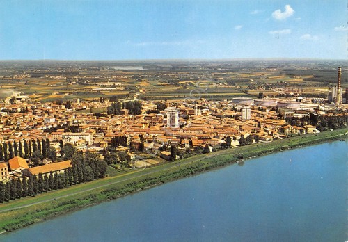 Cartolina Ostiglia Veduta aerea da fiume