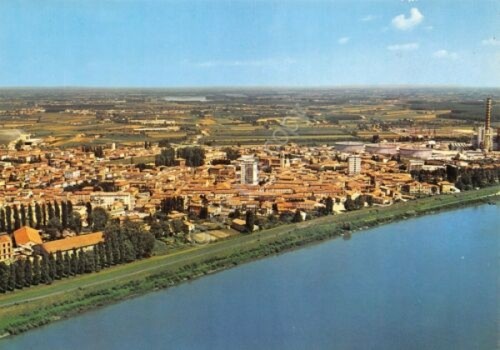 Cartolina Ostiglia veduta aerea (Mantova)