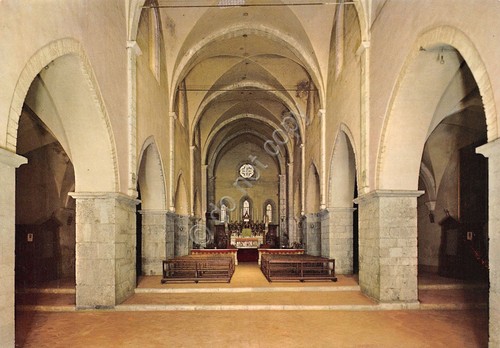 Cartolina Abbazia di Valvisciolo Interno anni '70