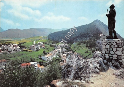 Cartolina Ovindoli Panorama e Monumento all' Alpino