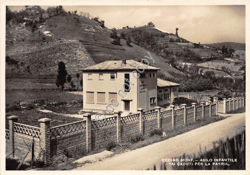 Cartolina Ozzano Monferrato Asilo infantile ai Caduti per la Patria