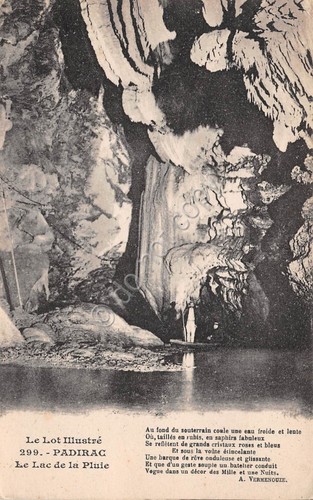 Cartolina Padirac Lac de la Pluie poesia A. Vermenouze