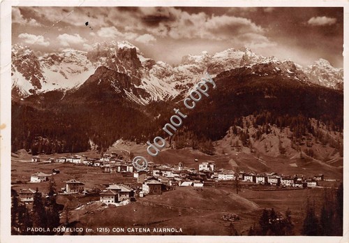 Cartolina Padola Comelico panorama Catena Aiarnola
