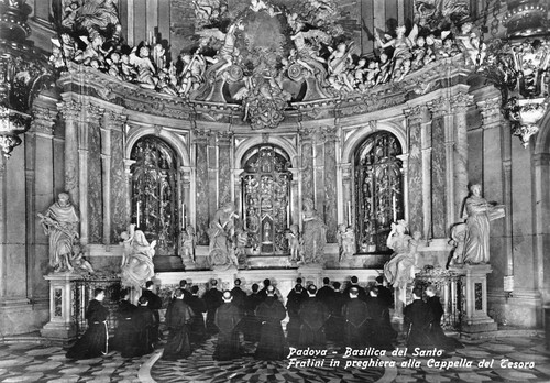 Cartolina Padova Basilica del Santo Frati in preghiera Cappella del …