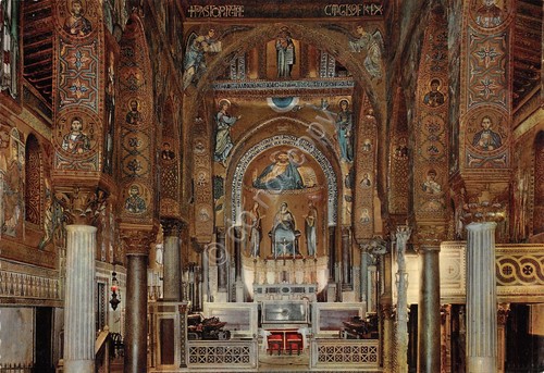Cartolina Palermo Cappella Palatina interno