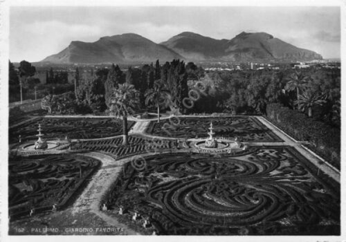 Cartolina Palermo Giardino Favorita Timbro Arruolamento Volontari 1953