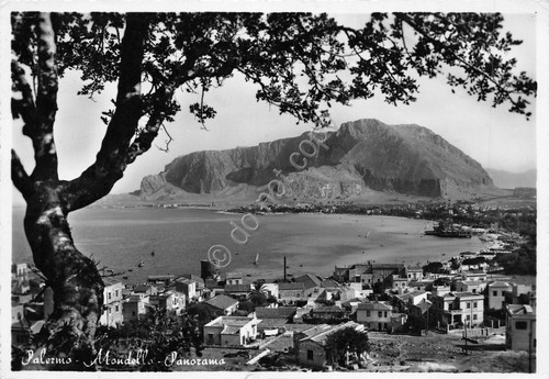 Cartolina Palermo Mondello Panorama 1956