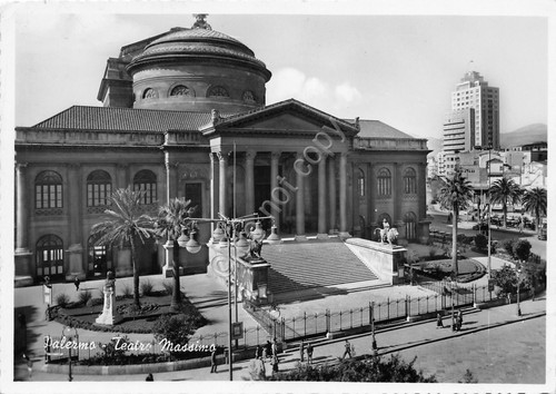 Cartolina Palermo Teatro Massimo Animata 1958