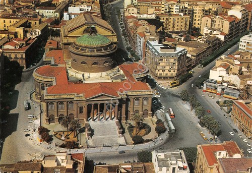 Cartolina Palermo Teatro Massimo visto da aereo 1977 timbro a …