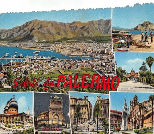 Cartolina Palermo vedute varie 1965