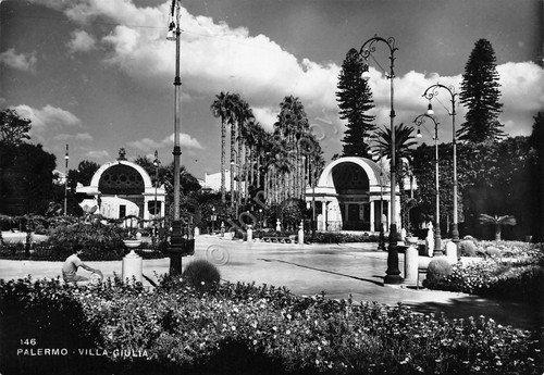 Cartolina Palermo Villa Giulia 1951