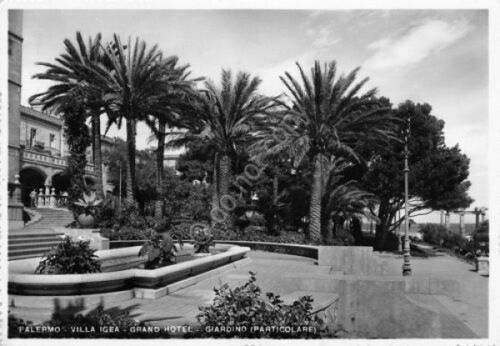 Cartolina Palermo Villa Igiea Grand Hotel Giardino 1954