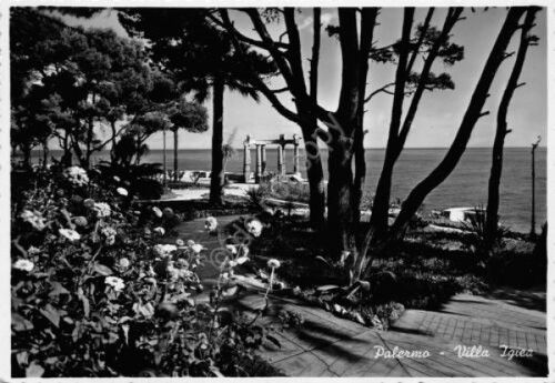 Cartolina Palermo Villa Igiea Timbro Mostra Miniatura 1954