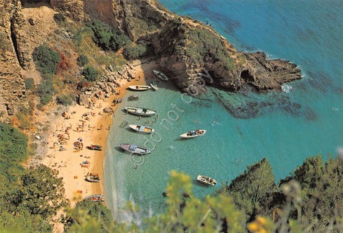 Cartolina Palinuro Spiaggia Buondormire dall'alto barche animata anni '70