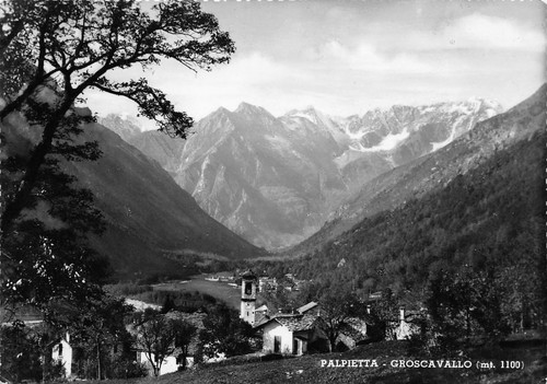 Cartolina Palpietta Groscavallo panorama 1950