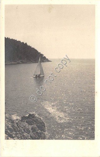 Cartolina panorama marittimo con vela 1943