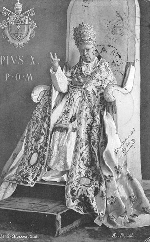 Cartolina Papa Pio X Alterocca 1908
