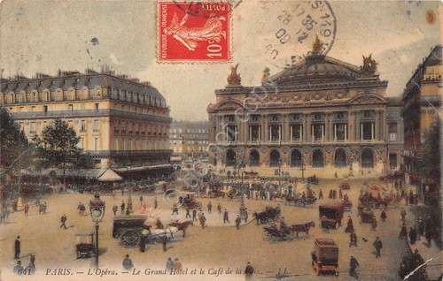 Cartolina Paris L'Opera Grand Hotel et Cafè de la Paix …