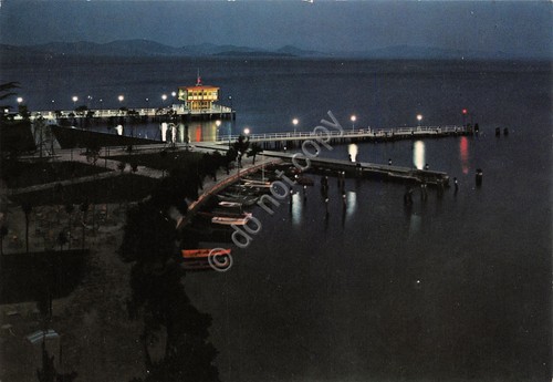 Cartolina Passignano sul Trasimeno pontile notturno anni '60