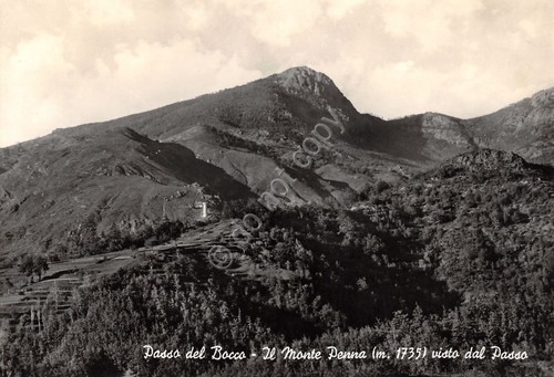 Cartolina Passo del Bocco visto dal Passo Monte Penna panorama