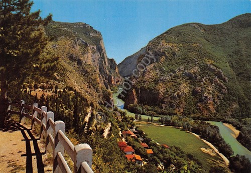 Cartolina Passo del Furlo Panorama al retro frase di Marradi