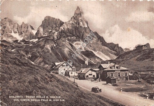 Cartolina Passo del Rolle Col Cimon della Pala 1951 (Trento)